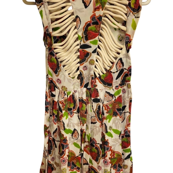 Raga Women's Rope Shoulder Crepe Floral Mini Dress Size Sm Lightweight - Picture 4 of 14